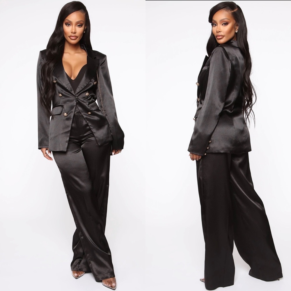 Double Breast Blazer Suit Set